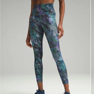 Lululemon Wunder Train High-Rise Tight 25" in Molten Flash Green Multi, sz 2